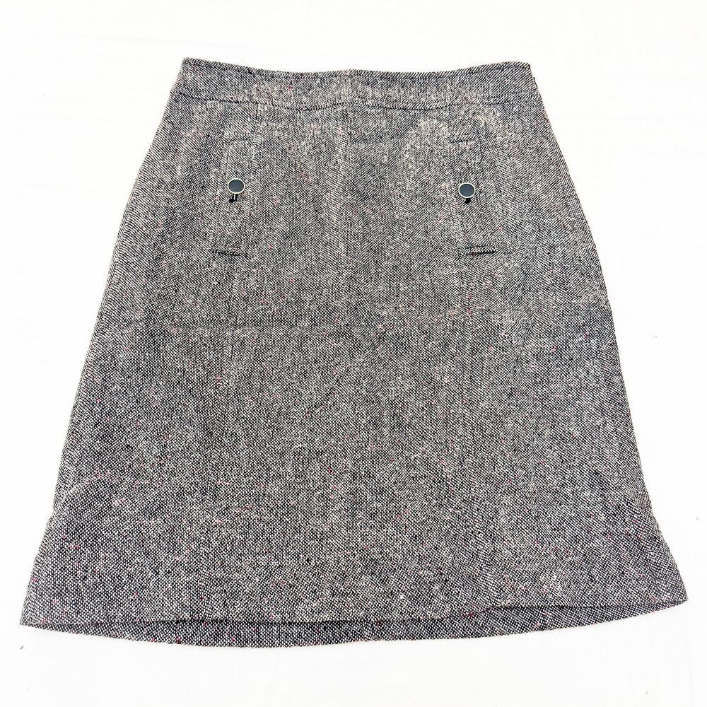 Talbots Tween Patterned Button Accent Pocket Straight Pencil Skirt Black Size 4